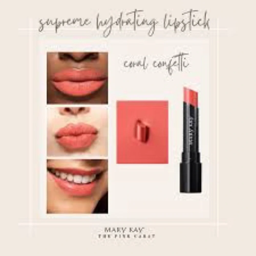 Mary Kay Supreme Hydrating Lipstick - Coral Confetti - New in Box